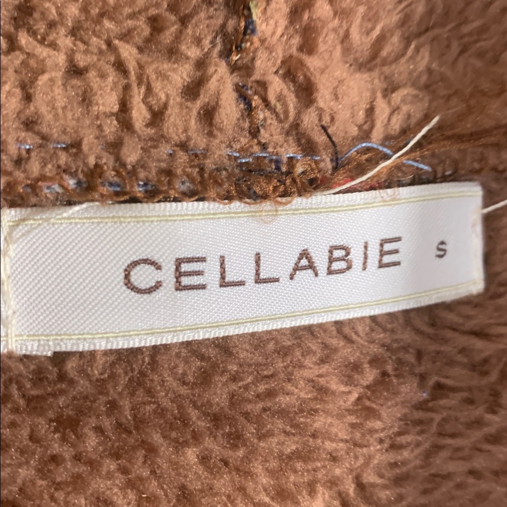 Cellabie Womens Fleece Lined Patchwork Floral Hooded Jacket Blue S Boho Casual - Picture 4 of 6
